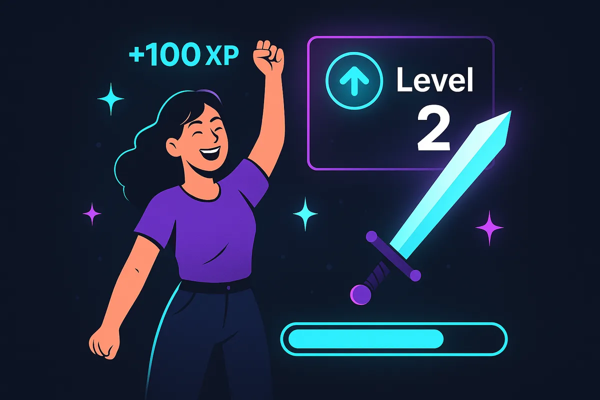 Motivated person conquering RPG-style tasks